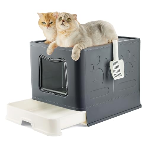 Pawsayes Katzenstreu Tablett Große, geschlossene Top Entry Extra große Katzenstreu Box mit Deckel für mittlere und große Katzen Pawsayes Katzenstreu Tablett Große, geschlossene Top Entry Extra große Katzenstreu Box mit Deckel für mittlere und große Katzen von Pawsayes