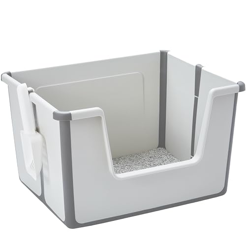 Pawsayes Katzentoilette Katzentoilette mit hohen Seiten, Faltbare Reise Große offene Oberseite Katzentoilette für kleine und mittelgroße Katzen, hohe Wand, niedriger Eingang, Anti-Splashing Kitty Pawsayes Katzentoilette Katzentoilette mit hohen Seiten, Faltbare Reise Große offene Oberseite Katzentoilette für kleine und mittelgroße Katzen, hohe Wand, niedriger Eingang, Anti-Splashing Kitty von Pawsayes