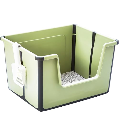 Pawsayes Katzentoilette, Katzentoilette mit hohen Seiten, faltbar, für Reisen, große offene Oberseite, für kleine und mittelgroße Katzen, hohe Wand, niedriger Eingang, spritzwassergeschützt, mit Pawsayes Katzentoilette, Katzentoilette mit hohen Seiten, faltbar, für Reisen, große offene Oberseite, für kleine und mittelgroße Katzen, hohe Wand, niedriger Eingang, spritzwassergeschützt, mit von Pawsayes