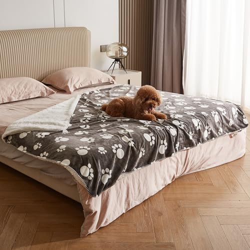 Pawsee Wasserdicht Hundedecke Katzendecke mit Pfotenabdruck, Waschbar Fleece Sherpa Hundehandtuch für Couch Bett Outdoor, wasserdichte Tagesdecke Bettschutz Sofa Überwurf Sofabezug, 200 x 150 cm Pawsee Wasserdicht Hundedecke Katzendecke mit Pfotenabdruck, Waschbar Fleece Sherpa Hundehandtuch für Couch Bett Outdoor, wasserdichte Tagesdecke Bettschutz Sofa Überwurf Sofabezug, 200 x 150 cm von Pawsee