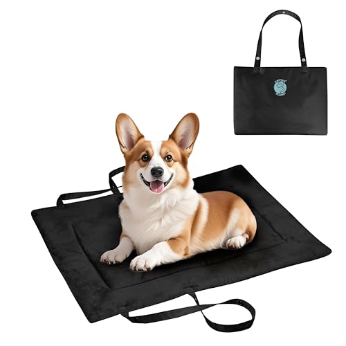 Pawsse Tragbare Hundematte, Hundereisebett Faltbar Waschbar Hundekissen Haustier Matte mit Griffen Hundeunterlage für Kleine Mittelgroße Katzen von Pawsee