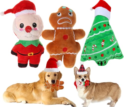 Pawskido Kleines Hundespielzeug, Weihnachten, Plüsch, quietschendes Welpenspielzeug, Urlaubs-Hundespielzeug, Geschenk-Set von Pawskido