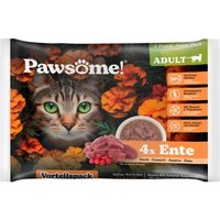 Pawsome Adult Flowpack Ente 4x85 g von Pawsome