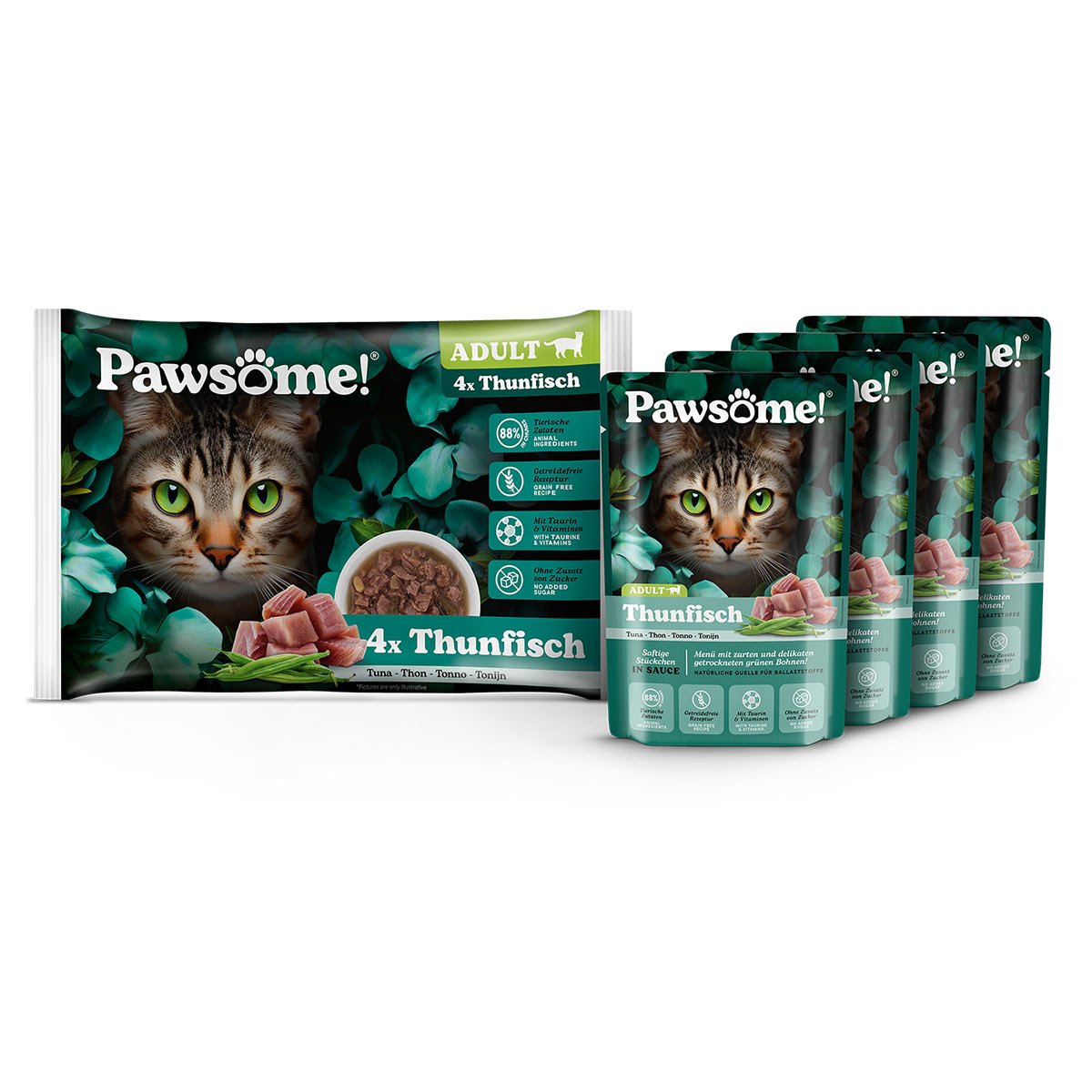 Pawsome Adult Thunfisch Vorteilspack 4x85g Pawsome Adult Thunfisch Vorteilspack 4x85g von Pawsome!