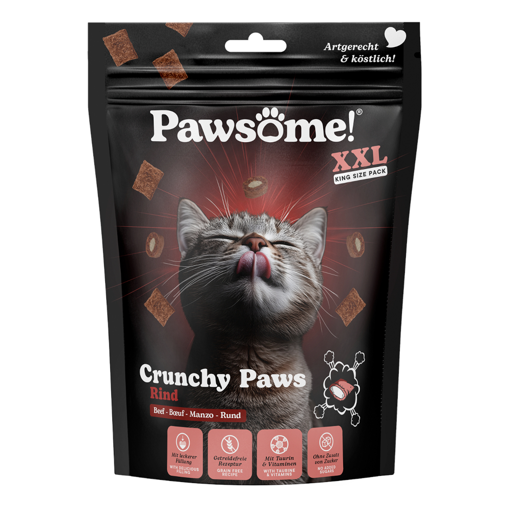Pawsome Crunchy Paws - Sparpaket: Rind (3 x 150 g) von Pawsome
