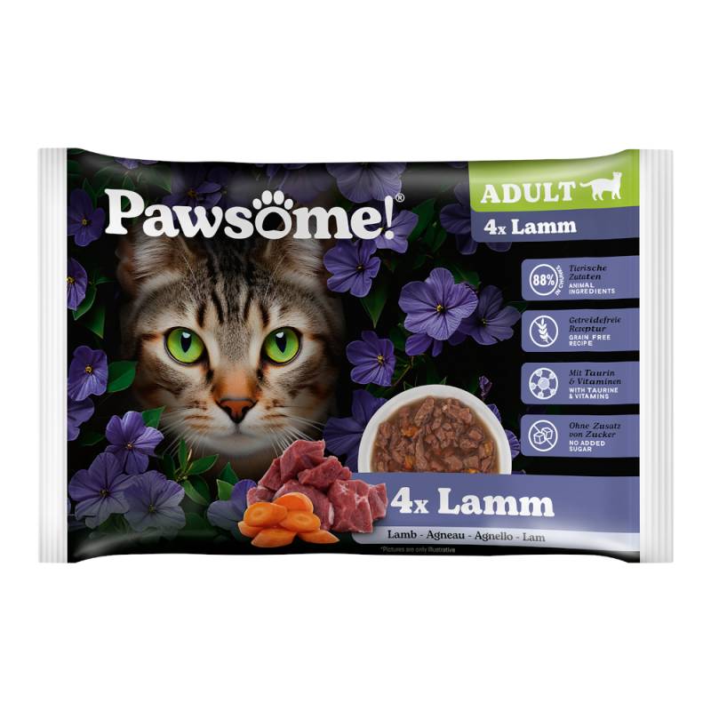 Sparpaket Pawsome Adult Cat 8 x 85 g - Lamm von Pawsome
