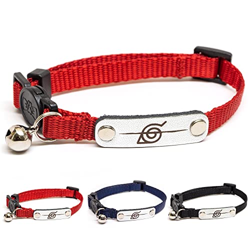 Naruto Breakaway-Katzenhalsband für Mädchen und Jungen, offizielles Lizenzprodukt, Naruto Shippuden, verstecktes Blattdorf, Haustierzubehör und Geschenke, (21,6 cm bis 30,5 cm), verstellbar von Pawsonify