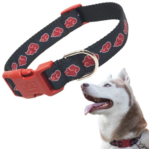 Naruto Hundehalsband für große Hunde, mittelgroß, XS/kleine Welpenhalsbänder,Naruto Akatsuki Umhang inspiriert, verstellbares Haustierhalsband für Hunde Akatsuki Kostüm Itachi (Medium) von Pawsonify
