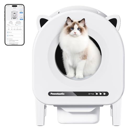 Pawstastic Selbstreinigende Katzentoilette, 68L Automatische Katzentoilette für mehrere Katzen, mit Sicherheitsschutz, APP-Steuerung, Geruchsentfernung Smart Katzentoilette, 2 Rollen Müllbeutel Pawstastic Selbstreinigende Katzentoilette, 68L Automatische Katzentoilette für mehrere Katzen, mit Sicherheitsschutz, APP-Steuerung, Geruchsentfernung Smart Katzentoilette, 2 Rollen Müllbeutel von Pawstastic