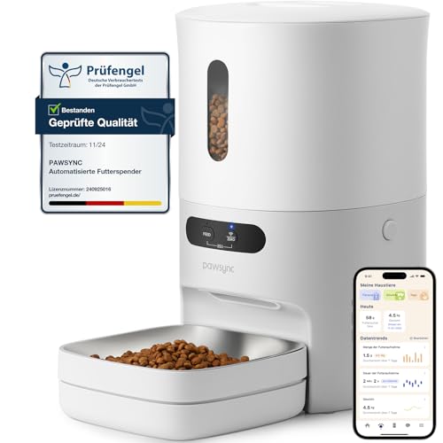 Pawsync Smart Futterautomat, 3 Stück, Farbwechselnde Erinnerung, Haustierfutter-Trockenmittel hält Futter trocken & frisch, bis zu 3 Monate, App-Benachrichtigungen Pawsync Smart Futterautomat, 3 Stück, Farbwechselnde Erinnerung, Haustierfutter-Trockenmittel hält Futter trocken & frisch, bis zu 3 Monate, App-Benachrichtigungen von Pawsync
