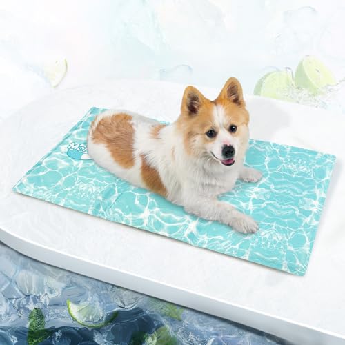 Pawtasy Kühlmatte Hund, Kühldecke für Hunde und Katzen, Kühlkissen mit Ungiftiges Gel, Hundekühlmatte Selbstkühlend für Große Mittelgroße Haustiere, Kühlende Hundematte - L 51 x 90.4 cm von Pawtasy