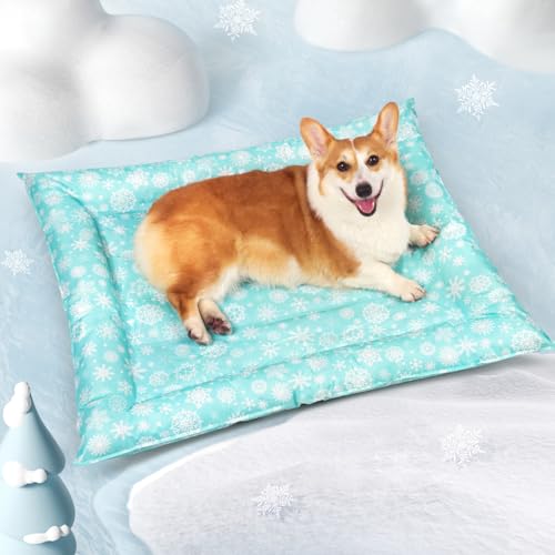 Pawtasy Kühlmatte Hund Kühldecke Hunde Katzen mit Ungiftiges Gel Hundekühlmatte Selbstkühlend Kratzfest Kühlkissen Kühlende Hundematte für Klein Haustiere L 76 x 91 cm von Pawtasy