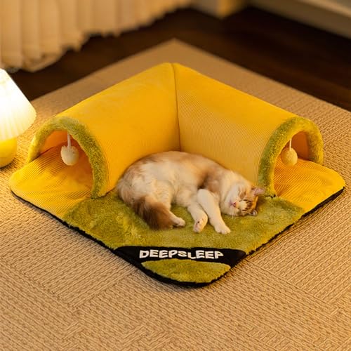 2-in-1-Katzentunnelbett für Indoor-Katzen, gemütliches Peekaboo-Design, großes abnehmbares und waschbares Haustierbett und Spieltunnel für alle Jahreszeiten, perfekt für Katzen und kleine Haustiere 2-in-1-Katzentunnelbett für Indoor-Katzen, gemütliches Peekaboo-Design, großes abnehmbares und waschbares Haustierbett und Spieltunnel für alle Jahreszeiten, perfekt für Katzen und kleine Haustiere von Pawtenda