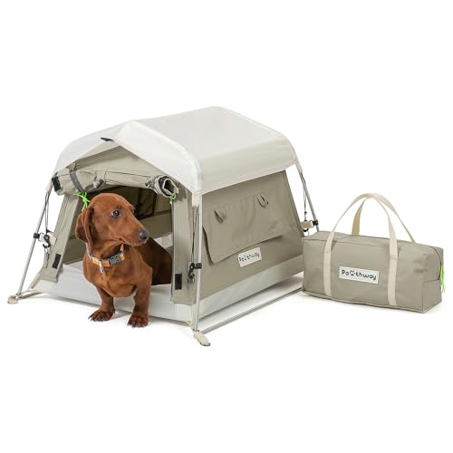 Pawthway Hundezelt, Katzenzelt mit Aluminiumstangen und Campingmatte, für den Außenbereich, wetterfest, Hundehaus, Katzenhaus, atmungsaktives Polyester-Baumwollgewebe, tragbar und zusammenklappbar Pawthway Hundezelt, Katzenzelt mit Aluminiumstangen und Campingmatte, für den Außenbereich, wetterfest, Hundehaus, Katzenhaus, atmungsaktives Polyester-Baumwollgewebe, tragbar und zusammenklappbar von Pawthway
