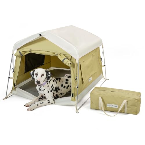 Pawthway Hundezelt, Katzenzelt mit Aluminiumstangen und Campingmatte, für den Außenbereich, wetterfest, Hundehaus, Katzenhaus, atmungsaktives Polyester-Baumwollgewebe, tragbar und zusammenklappbar Pawthway Hundezelt, Katzenzelt mit Aluminiumstangen und Campingmatte, für den Außenbereich, wetterfest, Hundehaus, Katzenhaus, atmungsaktives Polyester-Baumwollgewebe, tragbar und zusammenklappbar von Pawthway