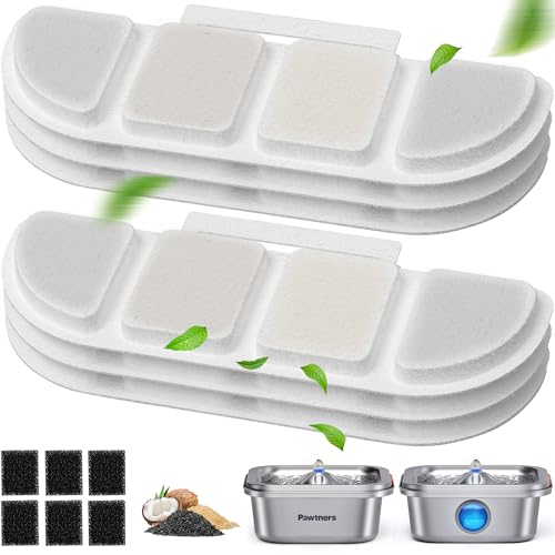 6 Packungen Ersatzfilter für WF008A Katzenwasserbrunnen von Pawtners