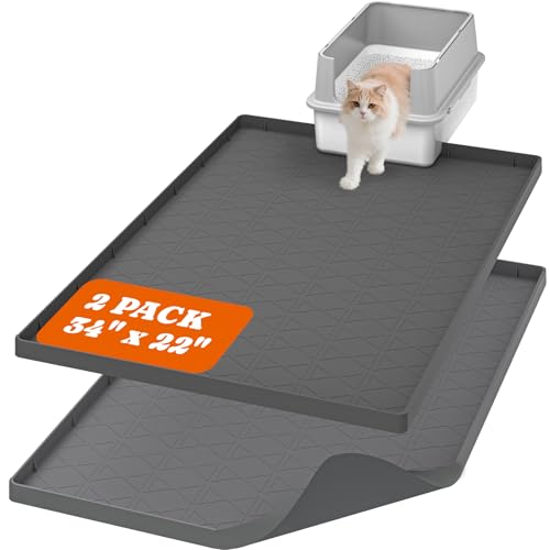 Extra große Silikon-Katzento-Matten, 86,4 x 55,9 cm, wasserdichte Katzentoiletten-Matte, rutschfeste Katzenstreu-Fangmatten für Streukontrolle, leicht zu reinigen und urinfest, Grau Extra große Silikon-Katzento-Matten, 86,4 x 55,9 cm, wasserdichte Katzentoiletten-Matte, rutschfeste Katzenstreu-Fangmatten für Streukontrolle, leicht zu reinigen und urinfest, Grau von Pawtners