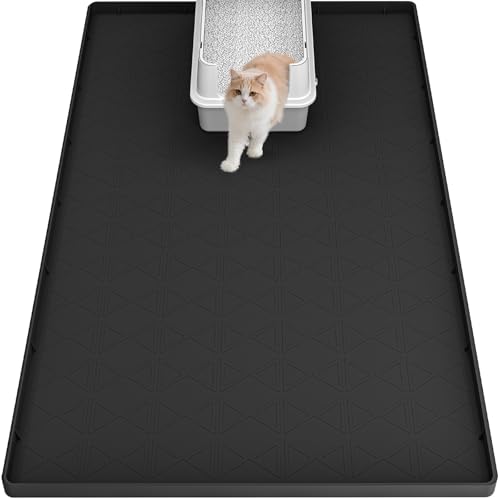 Extra große Silikon-Katzentoiletten-Matten, 86,4 x 55,9 cm, wasserdichte Katzentoilettenmatte, rutschfeste Katzenstreu-Fangmatten für Streukontrolle, leicht zu reinigen und urinfest, Grau Extra große Silikon-Katzentoiletten-Matten, 86,4 x 55,9 cm, wasserdichte Katzentoilettenmatte, rutschfeste Katzenstreu-Fangmatten für Streukontrolle, leicht zu reinigen und urinfest, Grau von Pawtners