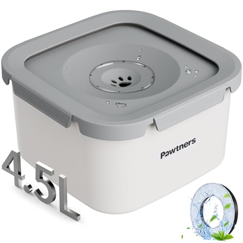 Hund Wassernapf Kein Verschütten, 4.5L Edelstahl Hund Schwimmender Napf Langsam Wassernapf für Hund mit Filter, Rutschfester Boden, Kein Spritzen Wassernapf für Mittlere Große Unordentliche Trinker Hund Wassernapf Kein Verschütten, 4.5L Edelstahl Hund Schwimmender Napf Langsam Wassernapf für Hund mit Filter, Rutschfester Boden, Kein Spritzen Wassernapf für Mittlere Große Unordentliche Trinker von Pawtners