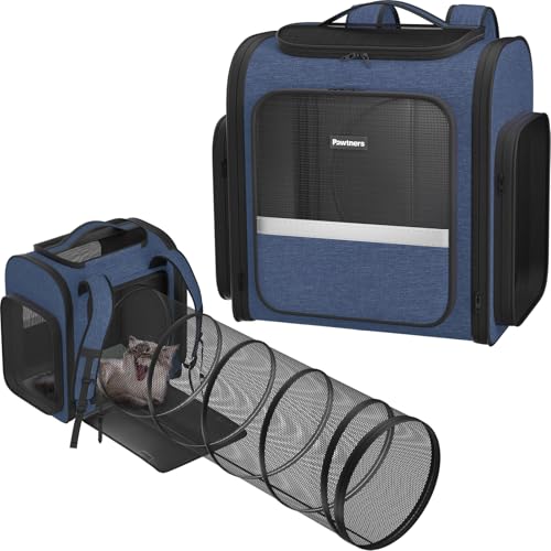 【Katzentragerrucksäcke】Erweiterbarer Haustierrucksack mit atmungsaktivem Netz, Haustier-Tragerucksack für Katzen, kleine Hunde, Welpen bis zu 8,2 kg, Hundetragerucksack für Reisen, Wandern, Camping, 【Katzentragerrucksäcke】Erweiterbarer Haustierrucksack mit atmungsaktivem Netz, Haustier-Tragerucksack für Katzen, kleine Hunde, Welpen bis zu 8,2 kg, Hundetragerucksack für Reisen, Wandern, Camping, von Pawtners