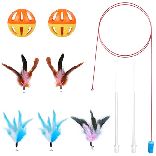 Pawtners 10 Stück Zubehör Ersatz 6 in 1 Versteckspiel Katzenspielzeug mit Federn, Metallstäben, Bällen Pawtners 10 Stück Zubehör Ersatz 6 in 1 Versteckspiel Katzenspielzeug mit Federn, Metallstäben, Bällen von Pawtners