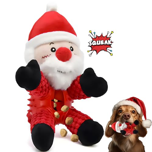 Pawtrace Hundespielzeug quietschendes interaktives Weihnachtsspielzeug für Hunde (M, Weihnachtsmann) von Pawtrace