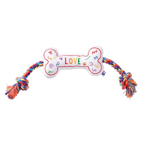 Love Bone Interaktives Hundespielzeug – Interaktives Zerrseil Haustier Spielzeug – Niedliches Einzigartiges Design Party Stolz Liebe Geschenk – Kleiner Mittelgroßer Welpe – Langlebiger kaufester von Pawty Dog Toys