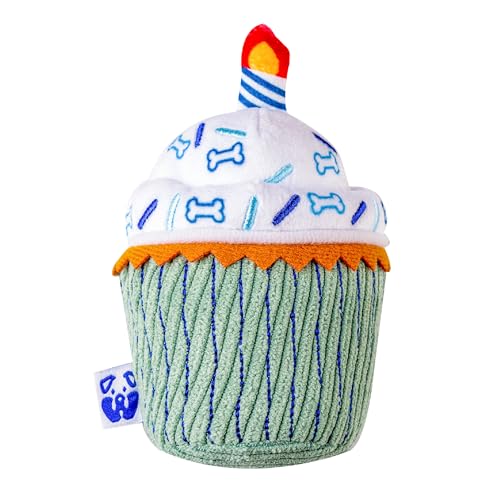 PAWTY Cupcake Plüsch Hundespielzeug - Niedliches Einzigartiges Hund Parodie Spielzeug mit Quietscher - Geschenk für Welpen Geburtstag - Kauspielzeug für kleine bis mittelgroße Hunde - Premium Qualität von Pawty Dog Toys