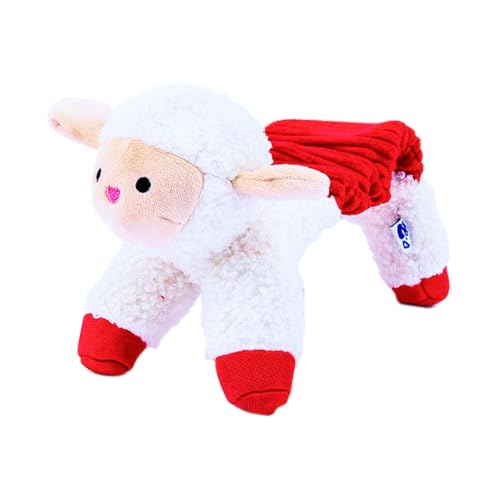 PAWTY Hundespielzeug Lamm - Weiches Plüsch-Quietschspielzeug für sanftes Spielen - Niedliches Schaf-Design mit Knisterstruktur - Ideal zum Kuscheln, Apportieren oder leichten Kauen - Ideales Geschenk von Pawty Dog Toys