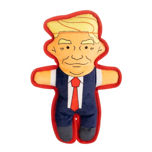 Pawty Trump Plüsch-Hundespielzeug mit Quietscher, patriotische Flagge der Vereinigten Staaten von Amerika, langlebig, robust, kaufest, robustes Spielzeug für aggressive Beißer, lustiges, niedliches, von Pawty Dog Toys