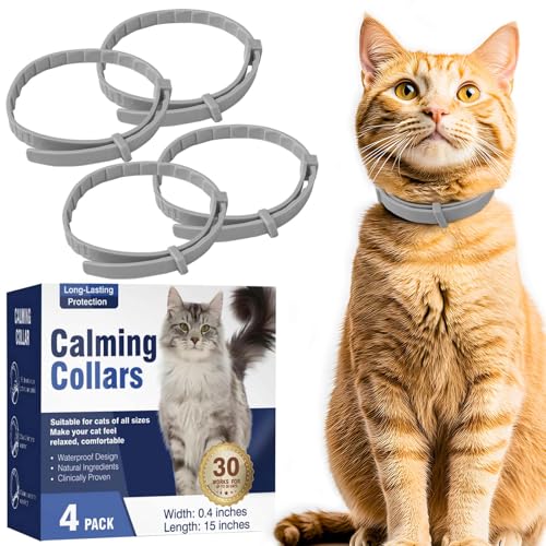 Pawvita Beruhigendes Halsband, 4 Packungen mit beruhigendem Pheromon, hält 30 Tage für Angst- und Stressabbau, verstellbare Passform, 38,1 cm, für alle Katzen Pawvita Beruhigendes Halsband, 4 Packungen mit beruhigendem Pheromon, hält 30 Tage für Angst- und Stressabbau, verstellbare Passform, 38,1 cm, für alle Katzen von Pawvita