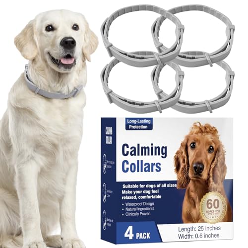 Pawvita Beruhigendes Halsband, 4 Packungen mit beruhigendem Pheromon, hält 60 Tage für Angst- und Stressabbau, verstellbare Passform, 63,5 cm, für alle Hunde von Pawvita