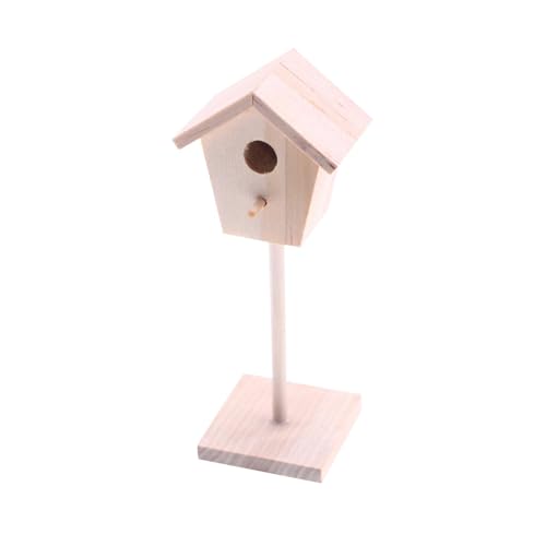 1:12 Miniatur Puppenhaus Vogelhaus Freistehendes Holz Vogelnest Simulation Vogelhütte für Garten Zubehör Ornamente DIY Szene von PawwJoy