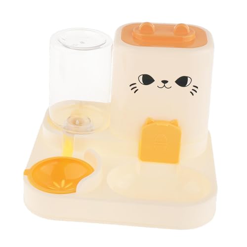 2-in-1 Automatischer Futternapf für Katzen, Wasserspender mit 1800 ml Futterkapazität, 800 ml Wasserbehälter für Katzen, kleine Hunde, Reisezubehör, Gelb von PawwJoy