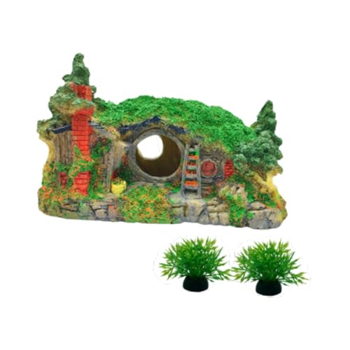 Aquarium-Dekoration, Lochschutz für Betta-Fische, Mini-Garten, Landschaftsbau, kleine Fische, Versteck aus stabilem Harz, 13 x 12,5 x 9 cm, Haus Aquarium-Dekoration, Lochschutz für Betta-Fische, Mini-Garten, Landschaftsbau, kleine Fische, Versteck aus stabilem Harz, 13 x 12,5 x 9 cm, Haus von PawwJoy