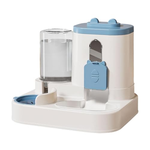 Automatischer Futterspender für Haustiere und Bewässerung, 2-in-1, Futter- und Wasserspender, Futterstation für Katzen und kleine, mittelgroße Hunde, 25,5 x 23 x 21 cm, Blau von PawwJoy