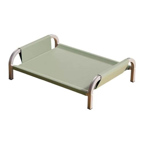 Erhöhtes Haustierbett, Haustier-Hängematte, tragbar, für alle Jahreszeiten, erhöhtes Katzen- und Hundebett mit Metallrahmen, für Indoor-Katzen, kleine Hunde, Grün, Größe XL, Grün L von PawwJoy