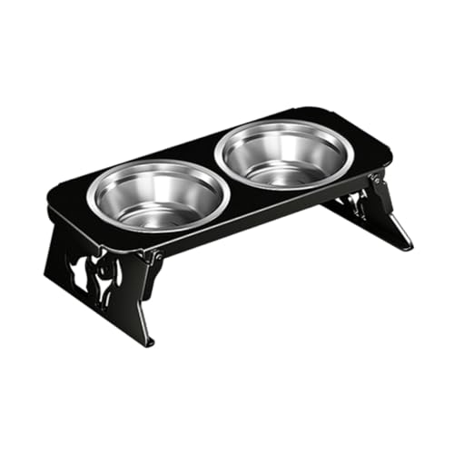 Futternapf aus Edelstahl mit rutschfestem Boden, abnehmbares Design für Hunde und Katzen, Futter und Wasser, 31,5 x 13,5 x 8,7 cm, Schwarz Futternapf aus Edelstahl mit rutschfestem Boden, abnehmbares Design für Hunde und Katzen, Futter und Wasser, 31,5 x 13,5 x 8,7 cm, Schwarz von PawwJoy