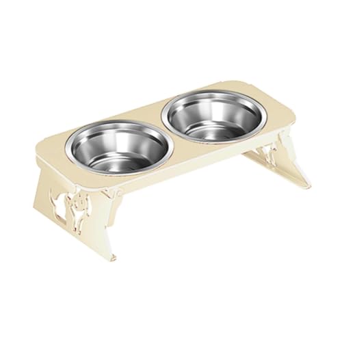 Futternapf aus Edelstahl mit rutschfestem Boden, abnehmbares Design für Hunde und Katzen, Futter und Wasser, 31,5 x 13,5 x 8,7 cm, Weiß Futternapf aus Edelstahl mit rutschfestem Boden, abnehmbares Design für Hunde und Katzen, Futter und Wasser, 31,5 x 13,5 x 8,7 cm, Weiß von PawwJoy