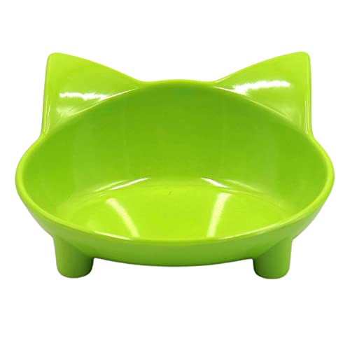 Futternapf für Katzen und Hunde, mit Ohren-Design, Melamin, Futter und Wasser, mit rutschfester Unterseite, für kleine, mittelgroße Haustiere, Grün von PawwJoy