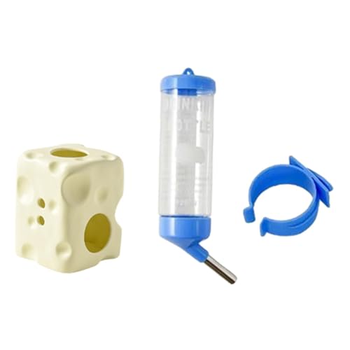 Hamster-Wasserflasche und Keramikhaus, höhenverstellbar, multifunktional, Tunnel, Spielzeug für Glastank, 2-in-1-Design, Beige Hamster-Wasserflasche und Keramikhaus, höhenverstellbar, multifunktional, Tunnel, Spielzeug für Glastank, 2-in-1-Design, Beige von PawwJoy