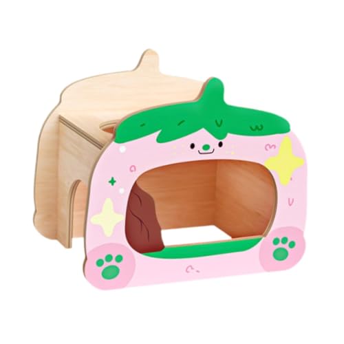 Hamsterbrücke, Reptilienversteck Höhle, Leiter für Bartagamen, Schildkröten, Rennmäuse, Mäuse, Meerschweinchen, Kletterspielzeug, Käfigzubehör, Erdbeerhaus von PawwJoy