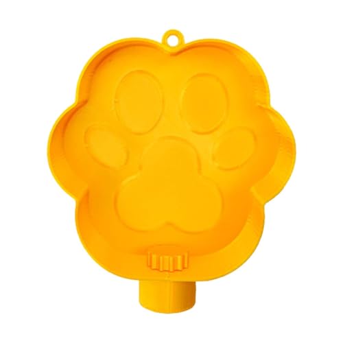 Haustier-Wasserflaschenspender mit Schüssel, anschließbar an Standard-Flaschen, auslaufsicher, tragbar, leicht, für Hunde, Katzen, Reisen, Outdoor, 12,5 x 3,6 x 15 cm, Gelb von PawwJoy