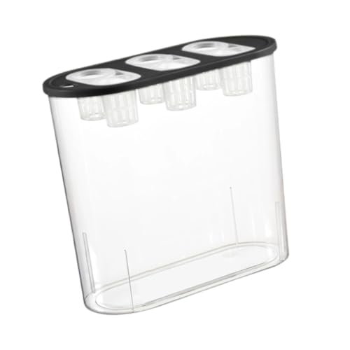 Hydrokultur-Anbaukasten für den Innenbereich, Mini-Aquarium, 6 Löcher, rechteckig, Pflanzgefäß zum Bepflanzen, 29,2 x 11,8 x 28,1 cm, Schwarz von PawwJoy
