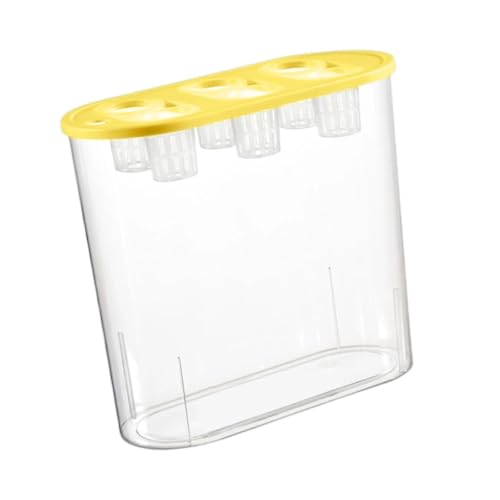 Hydrokultur-Anbaukasten für den Innenbereich, Mini-Aquarium, 6 Löcher, rechteckiger Pflanzgefäß zum Bepflanzen, 29,2 x 11,8 x 28,1 cm, Gelb von PawwJoy