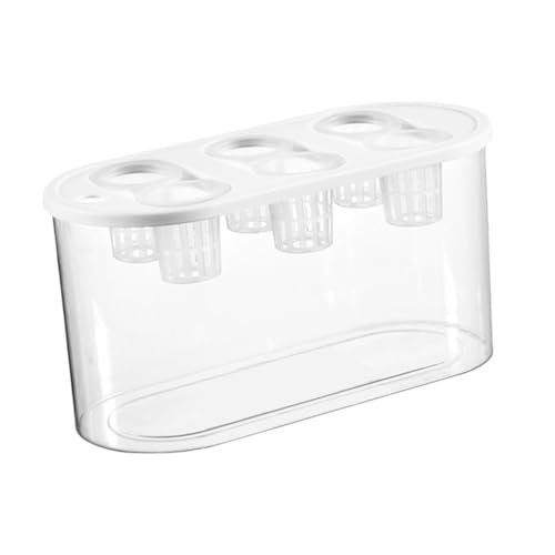 Hydrokultur-Züchterbox, Mikro-Landschafts-Tank mit 6 Löchern, für den Innenbereich, Mini-Aquarium für Gemüse, Pflanzen und Fisch, Weiß von PawwJoy