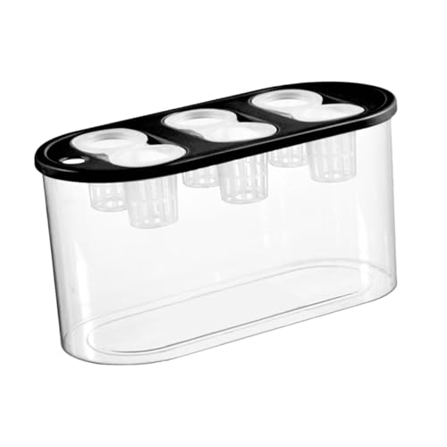 Hydrokultur-Züchterbox, Mikro-Landschafts-Tank mit 6 Löchern, für den Innenbereich, Mini-Aquarium für Gemüse, Pflanzen und Fische, Schwarz von PawwJoy