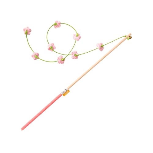 Interaktives Katzenspielzeug mit Blumendesign, Holzgriff, 50 cm, für drinnen und draußen Interaktives Katzenspielzeug mit Blumendesign, Holzgriff, 50 cm, für drinnen und draußen von PawwJoy