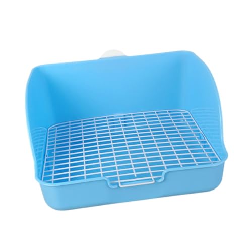 Kaninchenkäfig-WC, Bettkasten, Spritzschutz, Urinierpfanne, Töpfchentrainer für Ratten, Meerschweinchen, Chinchillas, Frettchen, Blau von PawwJoy