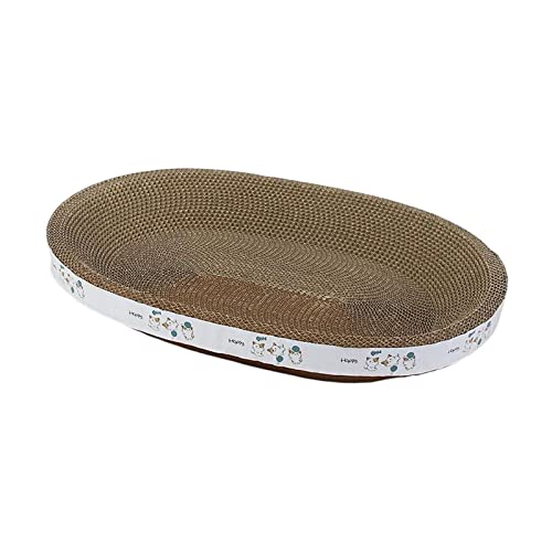 Kratzmatte aus Karton, interaktives Spielzeug für kleine, mittelgroße und große Katzen, Kätzchen, zum Ausruhen, ovales Spielen, 43 cm von PawwJoy